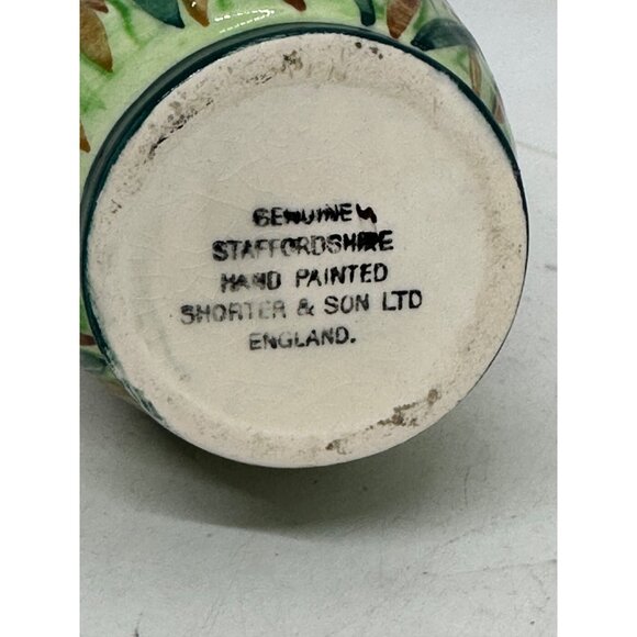 Vintage Hand Painted Staffordshire Shorter & Son Salt Sugar Shaker Chrome Lid En - Picture 6 of 8